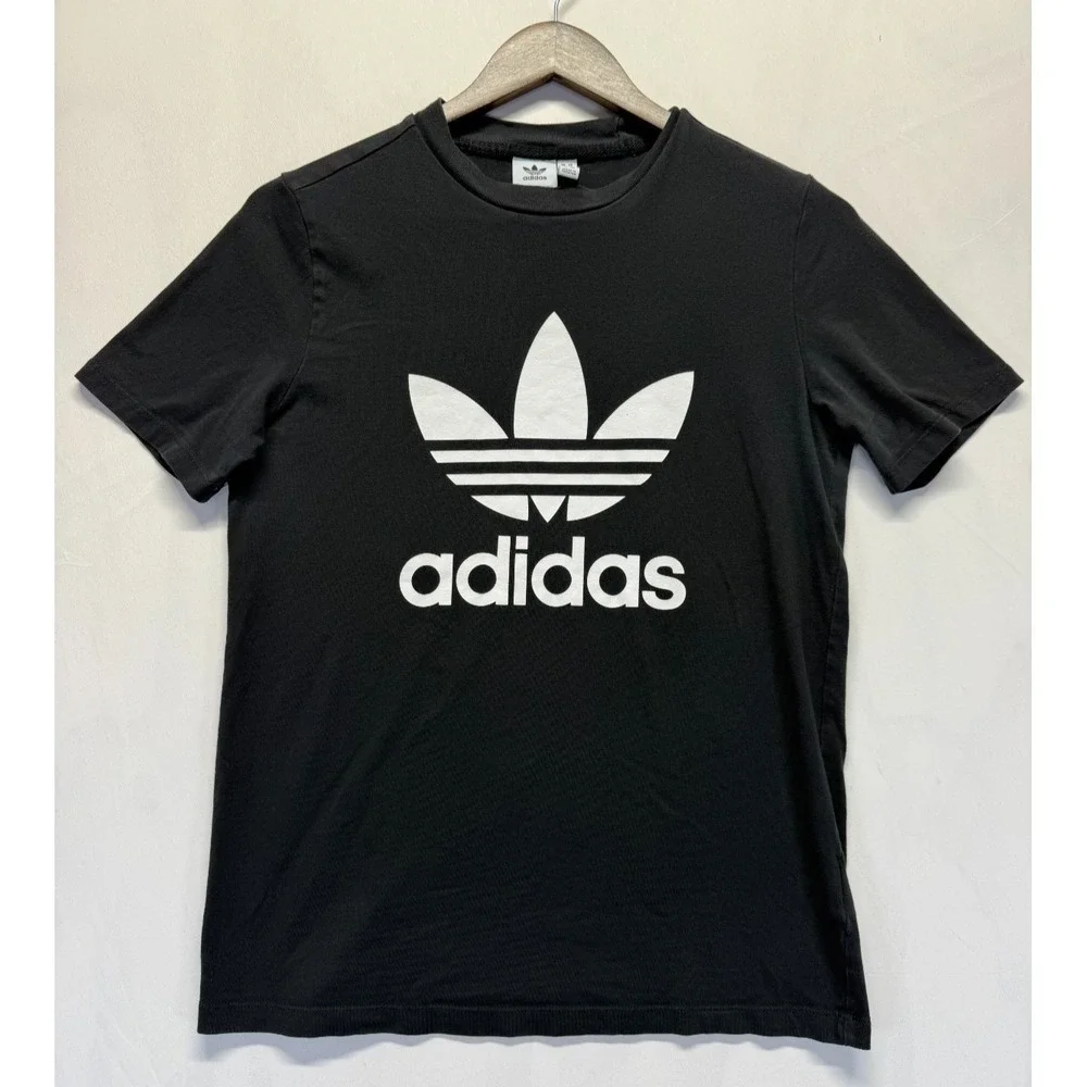 Adidas Originals Adicolor Trefoil T Shirt Mens Medium‎ Black White Graphic Logo